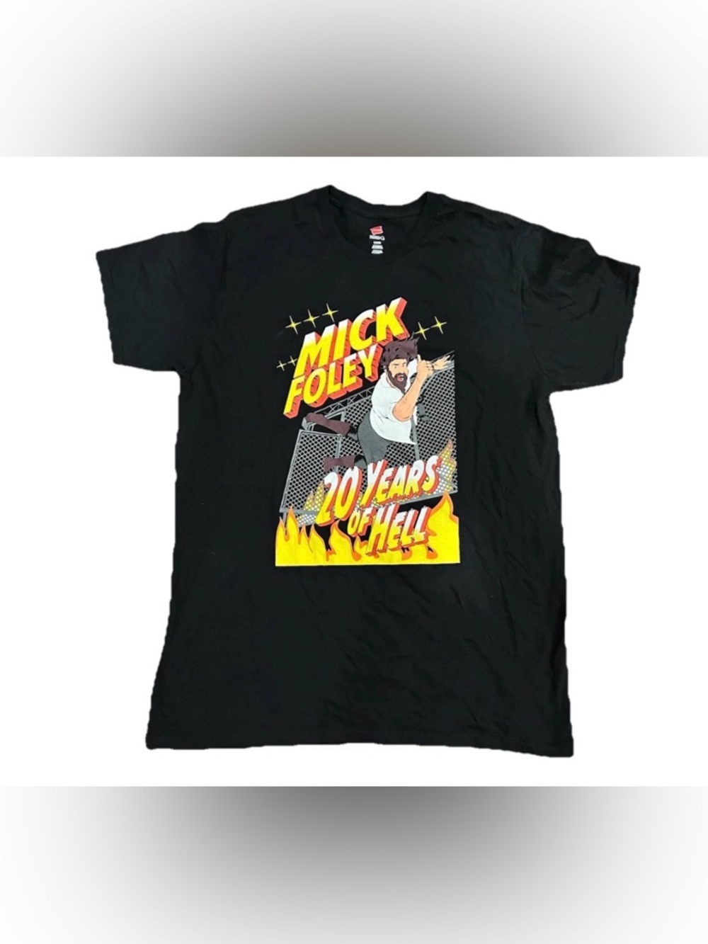 Vintage Mick Foley 20 Years Of Hell Tour T-Shirt Men's Size Large Black Graphic